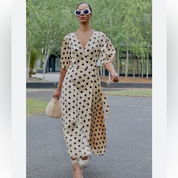 Zara maxi wrap polka dot dress - Picture 3 of 9